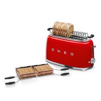 SMEG TSF02 4-Slice Long Wide-Slot Toaster - Red - Alternate Views