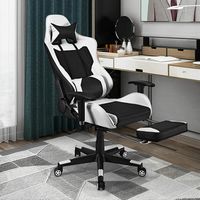 Costway Massage Gaming Chair Reclining Office Chair with Footrest - White - Alternate Views