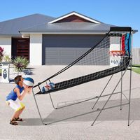 Costway - Dual Shot Basketball Arcade Game with 8 Game Modes Arcade Sound Electronic Scoring - Red - Alternate Views