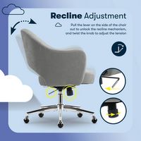 Serta - Mia Retro-Modern Soft Velvet Upholstery Ergonomic Home Office Chair - Gray - Alternate Views