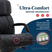 La-Z-Boy - Symphony Executive Mid-Back Bonded Leather Office Chair - Black and Graphite - Alternate Views