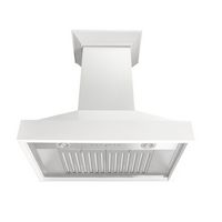 ZLINE - 30 inches - Convertible & Recirculating - Wall Range Hood - Bright White - Alternate Views