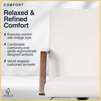 Finch - Neo One Fabric Mid-Back Home Office Chair with Padded Arms - Cream - Alternate Views