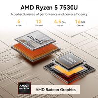GEEKOM - A5 Pro Mini PC AMD Ryzen 5 7530U, 16GB DDR4 RAM, 512GB NVMe SSD Storage - Silver - Alternate Views