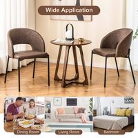 Costway Dining Chair Set of 4 with High-density Sponge Cushion Sturdy X-shaped Frame - Brown - Alternate Views