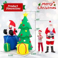 Costway - 7 FT Inflatable Christmas Lighted Santa Claus & Christmas Tree with Gift Boxes - Multic... - Alternate Views
