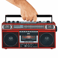 QFX - RECHARGEABLE CASSETTE AM/FM/SW1-2 RADIO BLUETOOTH BOOMBOX WITH USB RECORDING - Red - Alternate Views