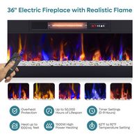 Bestier - Electric Fireplace TV Stand for TVs up to 80