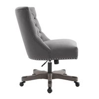 Linon Home Décor - Ellas Plush Button-Tufted Office Chair With LiveSmart Performance Fabric - Sla... - Alternate Views
