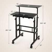 Costway - Mobile Standing Laptop Desk - Black - Alternate Views