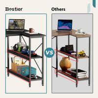 Bestier - Small L-Shaped Corner Gaming Desk with Storage Shelves - 55