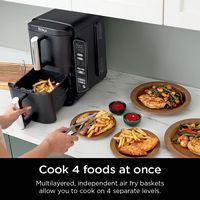 Ninja - DoubleStack 8 QT, 6-in-1, 2-Basket Air Fryer, Space Saving Design - Black - Alternate Views