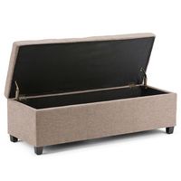 Simpli Home - Avalon Rectangular Polyester Ottoman With Inner Storage - Fawn Brown - Alternate Views