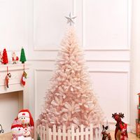 Costway - 6ft Christmas Tree Hinged Full Fir Tree Metal Metal Season - Pink - Alternate Views