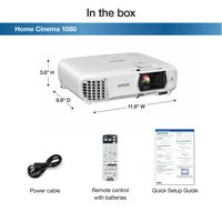 Epson - Home Cinema 1080 1080p 3LCD Projector - White - Alternate Views