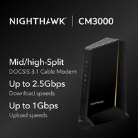 NETGEAR - Nighthawk Mid/High-Split DOCSIS 3.1 Cable Modem - Black - Alternate Views