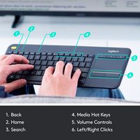 Logitech - K400 Plus TKL Wireless Membrane Keyboard for PC/TV/Laptop/Tablet with Built-in Touchpa... - Alternate Views