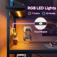 Bestier 44-Inch Gaming Desk with RGB LED Lights Computer Desk Featuring 4-Tier Storage Shelves an... - Alternate Views