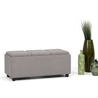 Simpli Home - Avalon 42 inch Wide Contemporary Rectangle Storage Ottoman - Gray Cloud - Alternate Views