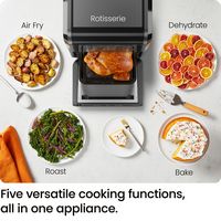 Chefman - ExacTemp 12 Quart 5-in-1 Air Fryer with Integrated Smart Thermometer, 28 Presets - Black - Alternate Views