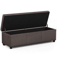 Simpli Home - Avalon Extra Large Storage Ottoman Bench - Distressed Brown - Alternate Views