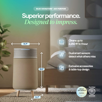 Blueair - Blue Signature Smart Air Purifier for Medium Rooms up to 498 sq ft - Nordic Fog - Alternate Views