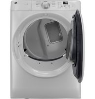 GE - 7.8 Cu. Ft. Stackable Smart Electric Dryer with Sanitize Cycle - White - Alternate Views