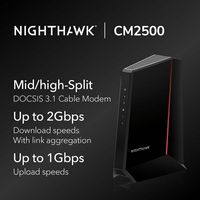 NETGEAR - Nighthawk Mid/High-Split 32 x 8 DOCSIS 3.1 Cable Modem - Black - Alternate Views