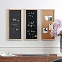 Martha Stewart - Everette Cork/Chalk/Letter Board Set with Accessories - 24x18 - Light Natural Wo... - Alternate Views