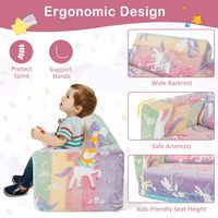 Costway - 2-in-1 Flip Out Kid’s Sofa Chair Convertible Toddler Couch to Lounger - Colorful - Alternate Views