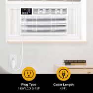 Whirlpool - 350 Sq. Ft. 8,000 BTU Window Mounted Air Conditioner with Supplemental Heat - White - Alternate Views