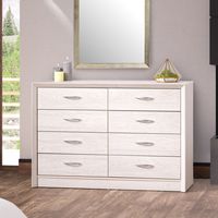 CorLiving - Newport 8 Drawer Dresser - White Washed Oak - Alternate Views