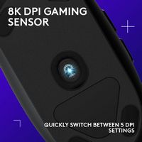 Logitech - G203 LIGHTSYNC Wired Optical Gaming Mouse with 8,000 DPI sensor - Wired - Black - Alternate Views