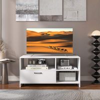 TV Stand Modern Media Console Table w/ Drawer & 3 Compartments for TVs up to 50'' - Alternate Views