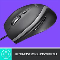 Logitech - M500s Advanced Wired Optical Mouse with Hyper-fast Scrolling & Tilt - Wired - Black - Alternate Views