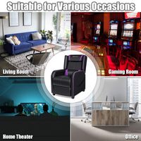 Costway - Theater Style Massage Gaming Chair - Purple + Black - Alternate Views