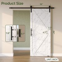 Bestier - Sliding Barn Door with Wood Paneling and Installation Hardware Kit PVC-Surfaced Closet ... - Alternate Views