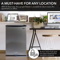 Whynter - 3.0 cu. ft. Energy Star Upright Freezer with Lock - Stainless Steel - Silver - Alternate Views