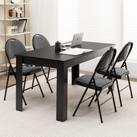 Costway 4 Pack Folding Chairs Portable Padded Office Kitchen Dining Chairs - Grey - Alternate Views