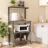 Bestier 31 inch 3 Tier Bakers Rack with Cabinet Kitchen Storage Shelves Microwave Oven Stand Coff... - Alternate Views