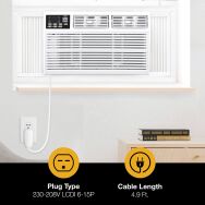 Whirlpool - 1,000 Sq. Ft. 18,000 BTU 230V Window Air Conditioner - White - Alternate Views