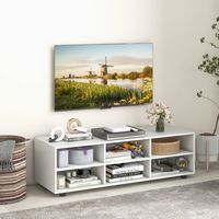 Costway - TV Stand TV Console Cabinet 6-Cubby Media Console Entertainment Center with Adjustable ... - Alternate Views