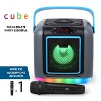 Singing Machine - Cube Mini Karaoke Machine, Wireless Microphone, Rechargeable Battery, Lights, B... - Alternate Views