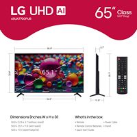 LG - 65” Class UA77 Series LED AI 4K UHD Smart webOS TV (2025) - Alternate Views