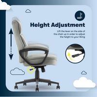 Serta - Comfort Ergo  Ergonomic Executive Upholstered Office Chair - Gray - Velvet - Alternate Views