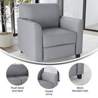 Alamont Home - Hercules Diplomat Contemporary Leather/Faux Leather Reception Chair - Gray - Alternate Views