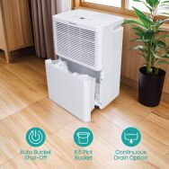 Hisense - 25 Pint 6 Quart Bucket Capacity Dehumidifier - White - Alternate Views
