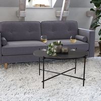 CorLiving - Ayla Marbled Effect Coffee Table - Black - Alternate Views