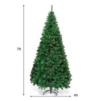 Costway - 7Ft Artificial PVC Christmas Tree Stand Indoor Outdoor - Green - Alternate Views