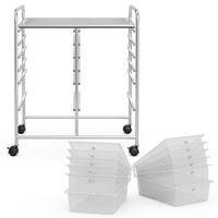 Costway - 12 Drawer Rolling Storage Cart Scrapbook Paper Office School Organizer - Clear - Alternate Views